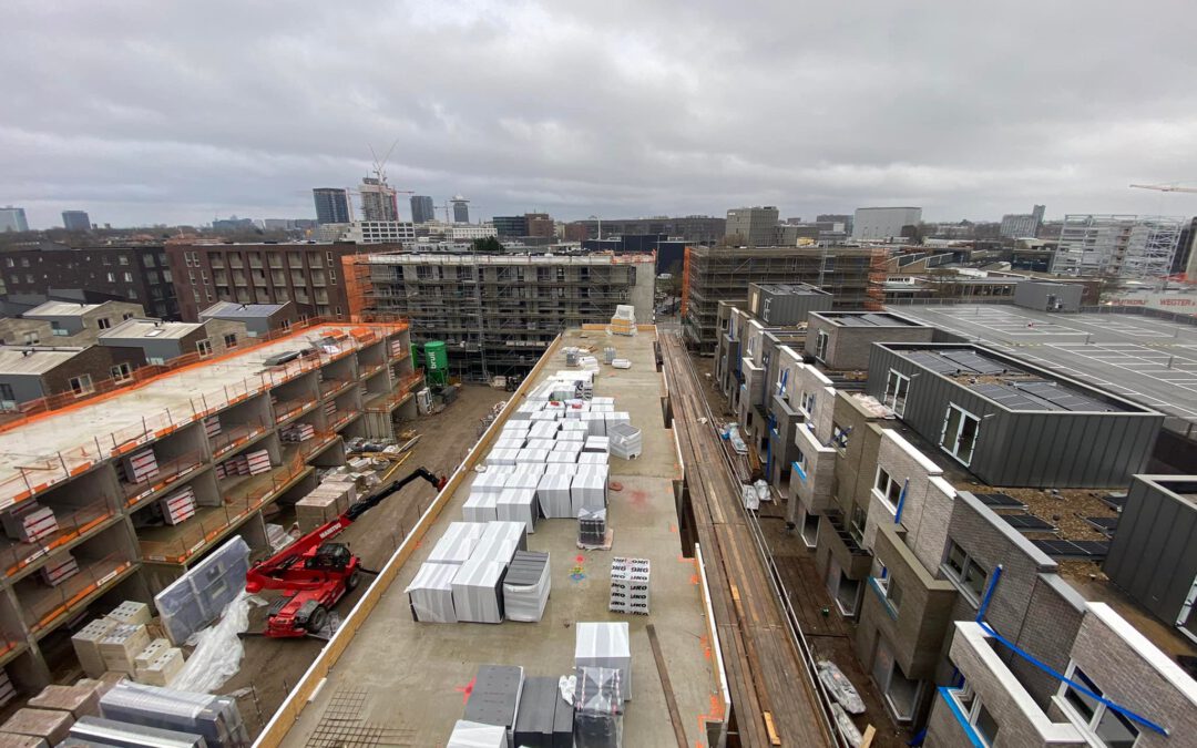 Voortgang bouw De Vrije Kade fase 3 in Amsterdam Noord
